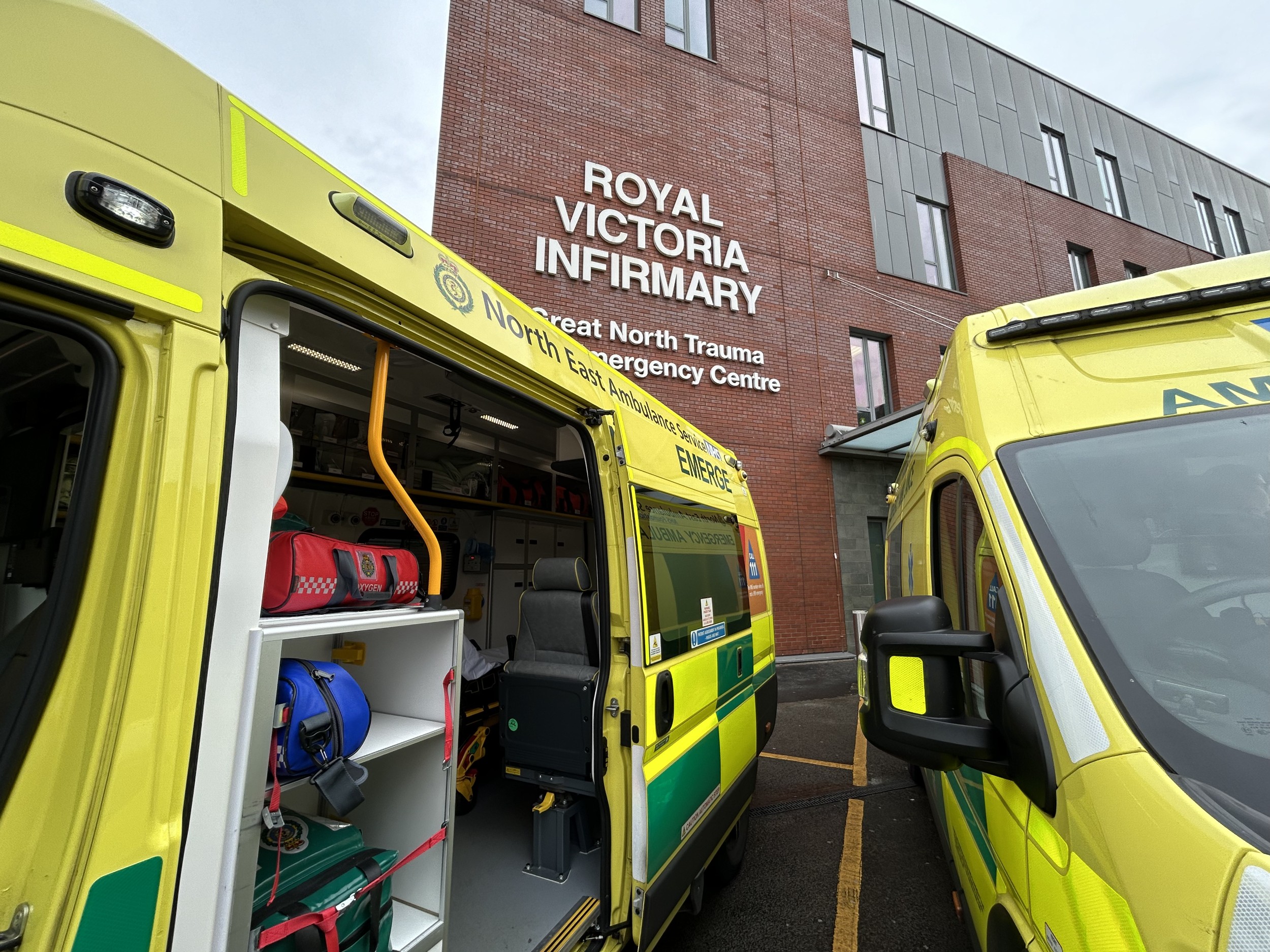 Ambulances outside RVI hospital